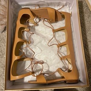 Michael Kors gladiator sandal, tan 7 1/2